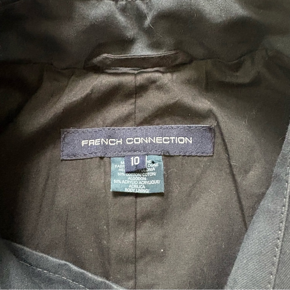 French Connection Cropped Navy Trench - Picture 2 of 7